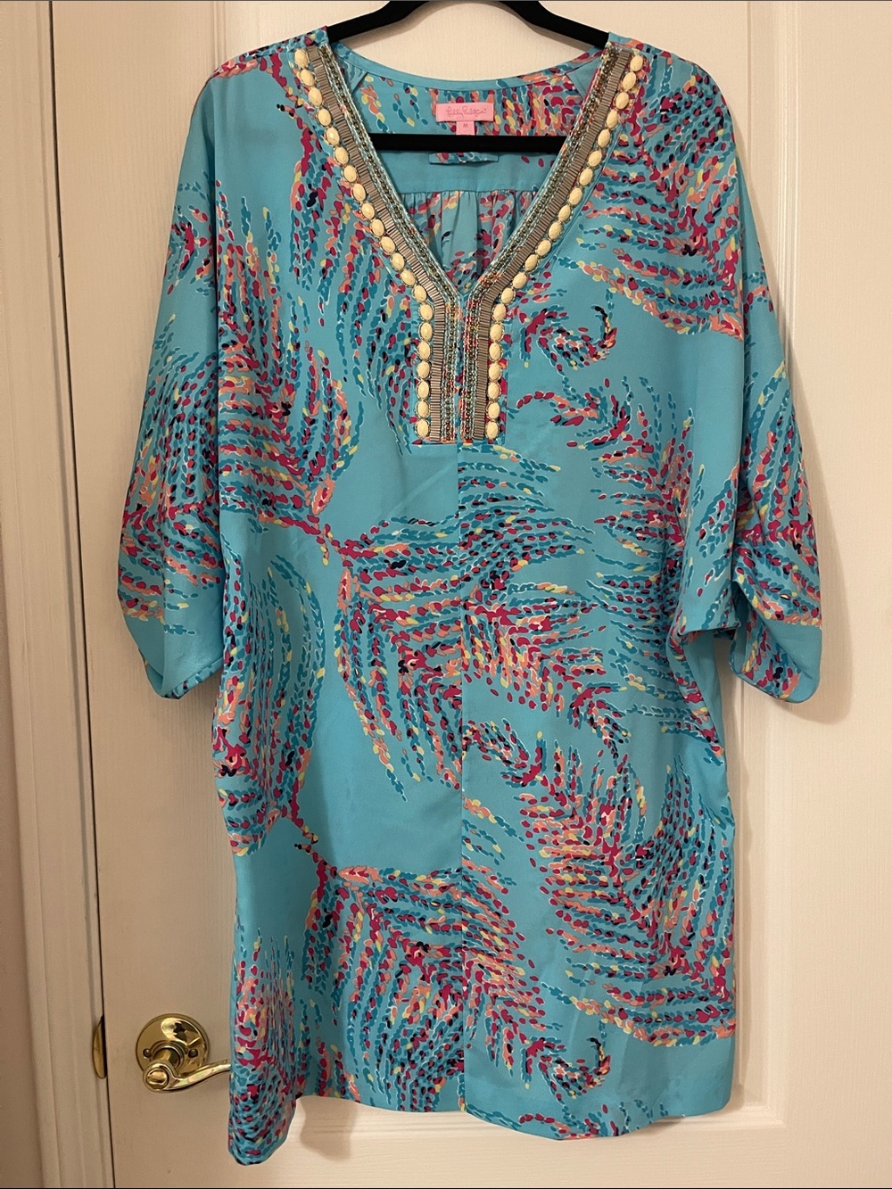 Lilly Pulitzer Wilda Beaded Caftan Dress Size medium excellent condition